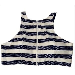 Venus Sports‎ Bra Women's Size 16 (32C) Blue & White Zip Front Sports Bra
